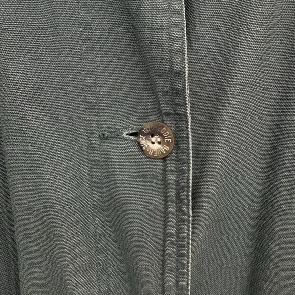 vintage 90s Y2K EDDIE BAUER chore coat barn jacket plaid lined western green M - Picture 5 of 13